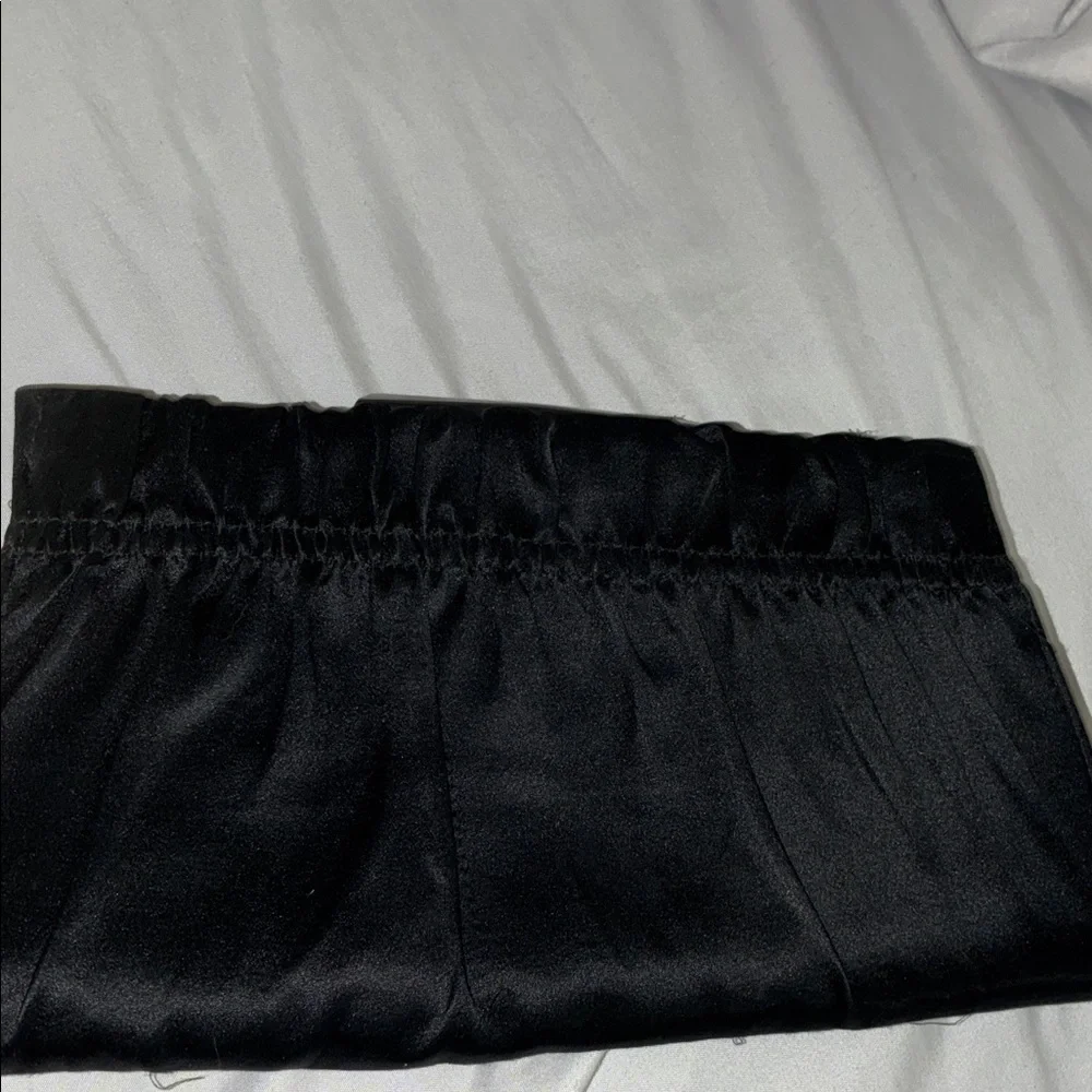 Elegant Black Satin‎ Clutch